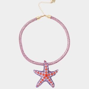 Betsey Johnson Purple Starfish Pendant Necklace